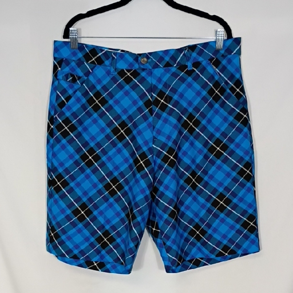 EUC Royal & Awesome Blue Plaid Men’s Golf Shorts Size 36